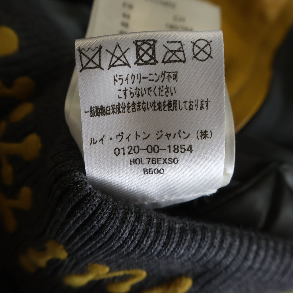 LOUIS VUITTON(ルイヴィトン) 23SS ミックスキャンバスレザーボンバージャケット ジップアップブルゾン ブラック/イエロー RM231 XS0 HOL76E