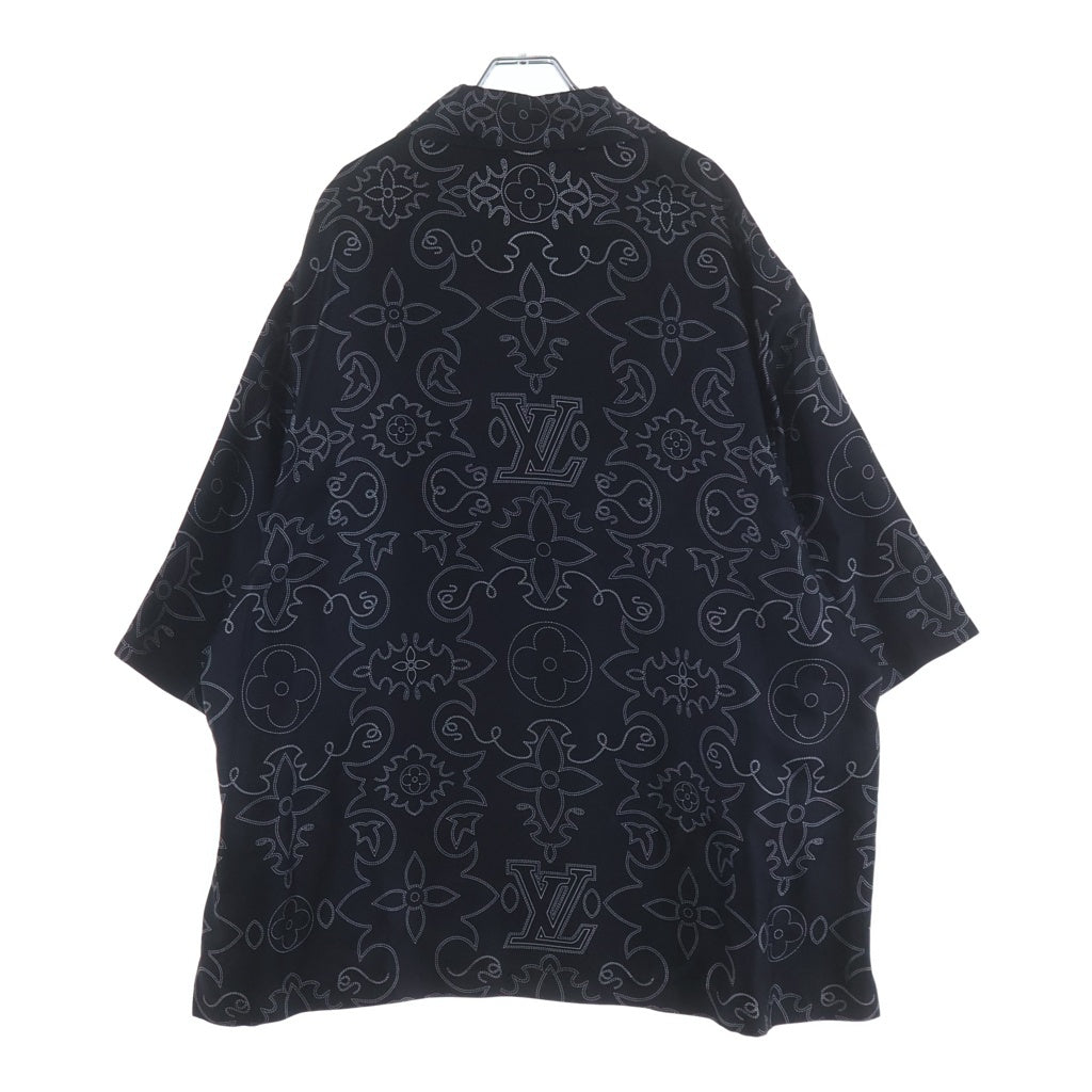 LOUIS VUITTON(ルイヴィトン) 24AW モノグラムアラベスクシルクシャツ 半袖シャツ ブラック RM242M MRR HRS99W