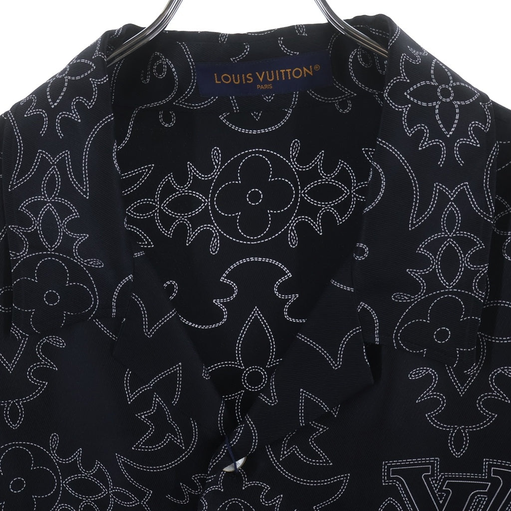 LOUIS VUITTON(ルイヴィトン) 24AW モノグラムアラベスクシルクシャツ 半袖シャツ ブラック RM242M MRR HRS99W