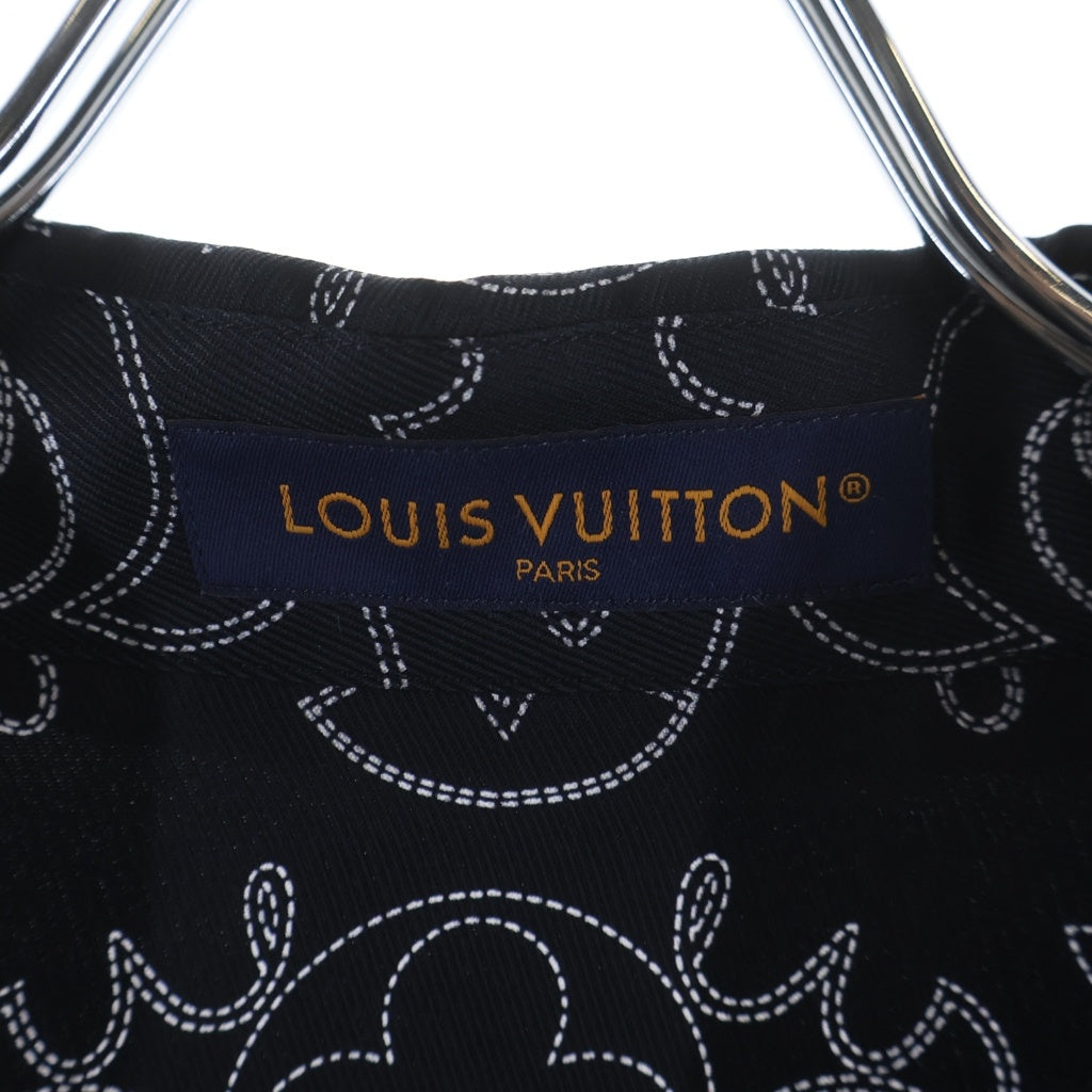 LOUIS VUITTON(ルイヴィトン) 24AW モノグラムアラベスクシルクシャツ 半袖シャツ ブラック RM242M MRR HRS99W