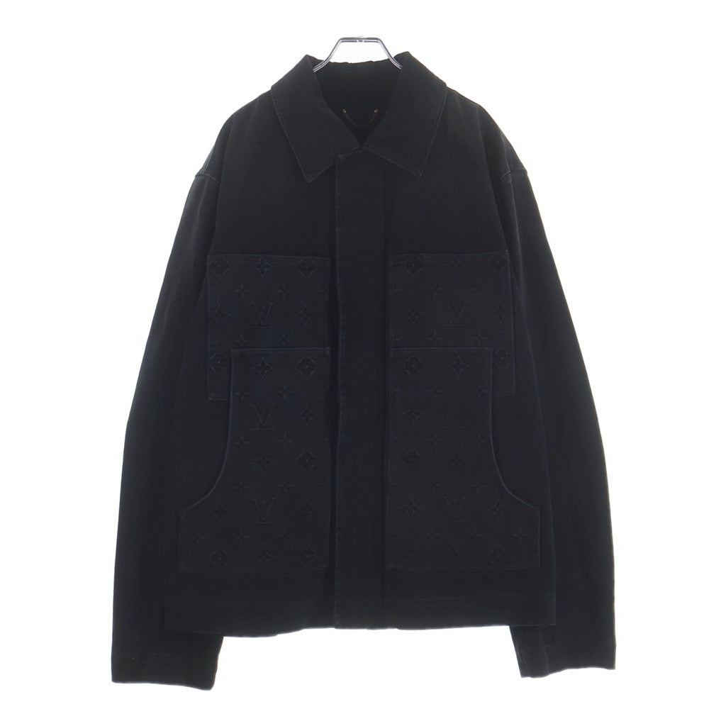 LOUIS VUITTON(ルイヴィトン) 24AW ワークウェアエンボスモノグラムブルゾン デニムジャケット ブラック RM242MQ CCU HRA50W