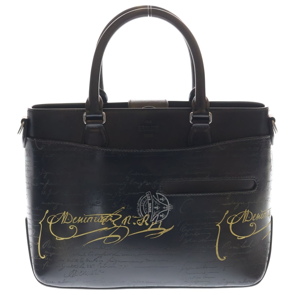 Berluti(ベルルッティ) トゥジュールXS カリグラフィ レザートートバッグ ショルダーバッグ ブラウン