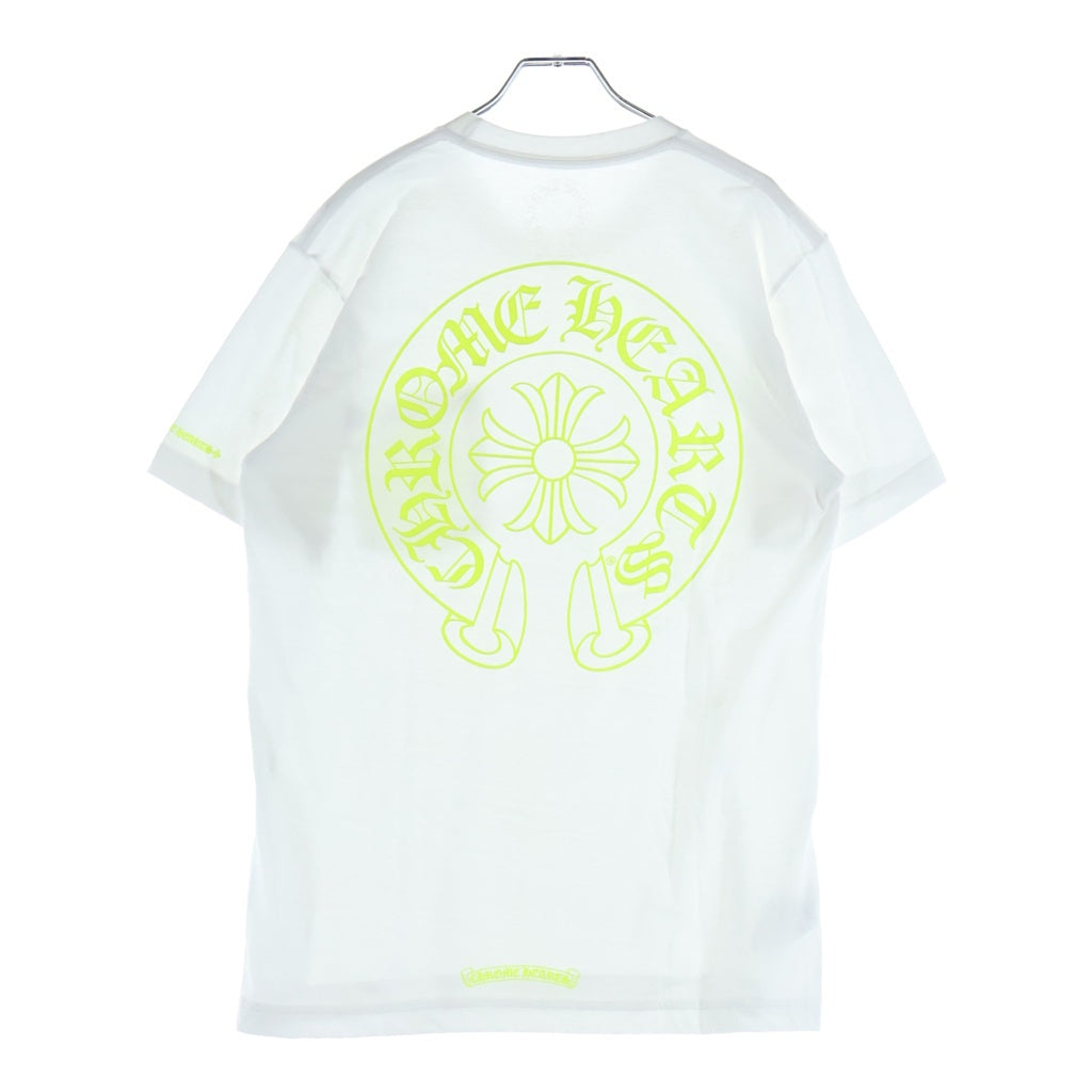 CHROME HEARTS(クロムハーツ) HORSESHOE S/S TEE WHITE/NEON YELLOW ホースシュー ショートスリーブ Tシャツ ホワイト/イエロー