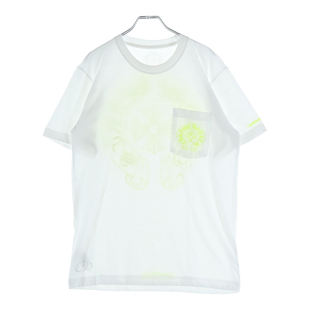 CHROME HEARTS(クロムハーツ) HORSESHOE S/S TEE WHITE/NEON YELLOW ホースシュー ショートスリーブ Tシャツ ホワイト/イエロー