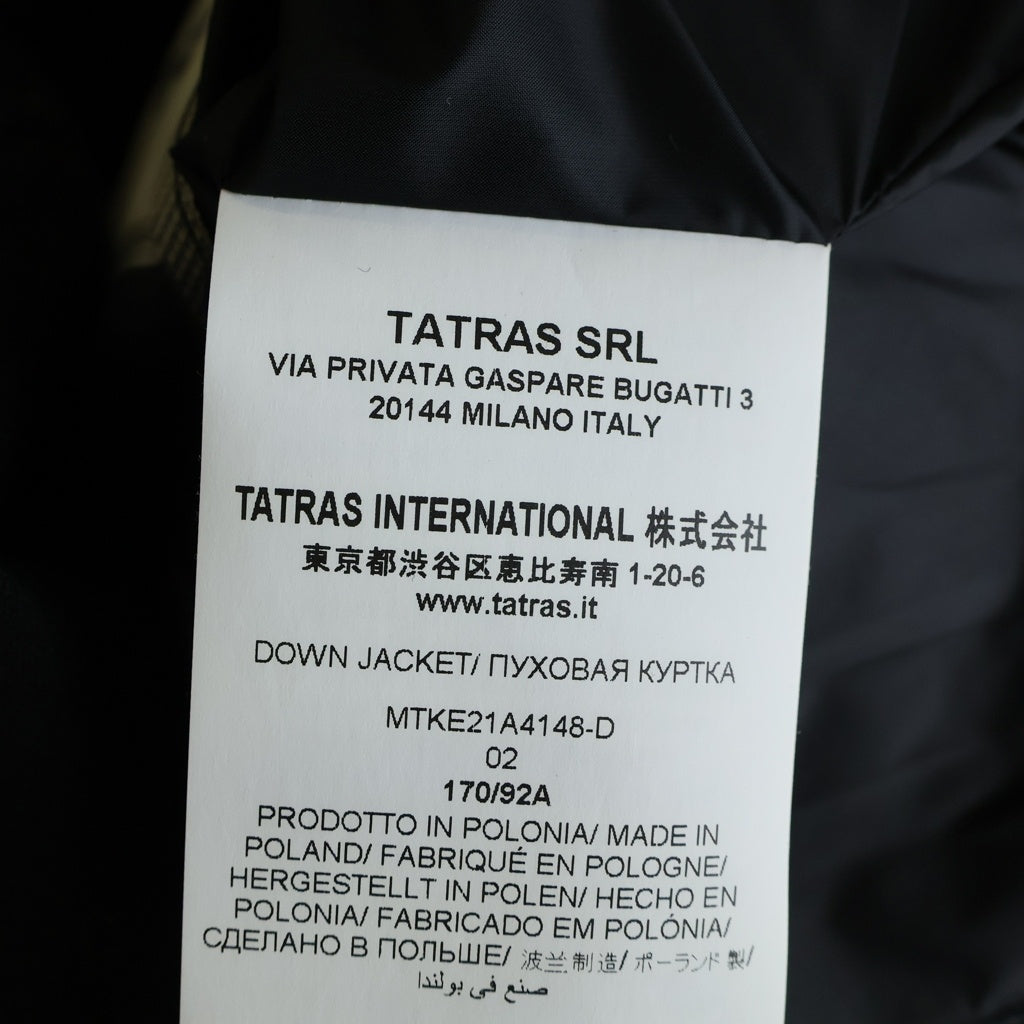 TATRAS(タトラス) 21AW AGORDO アゴルド マルチポケット フーデッド ジップアップ ダウンジャケット ブラック MTKE21A4148-D