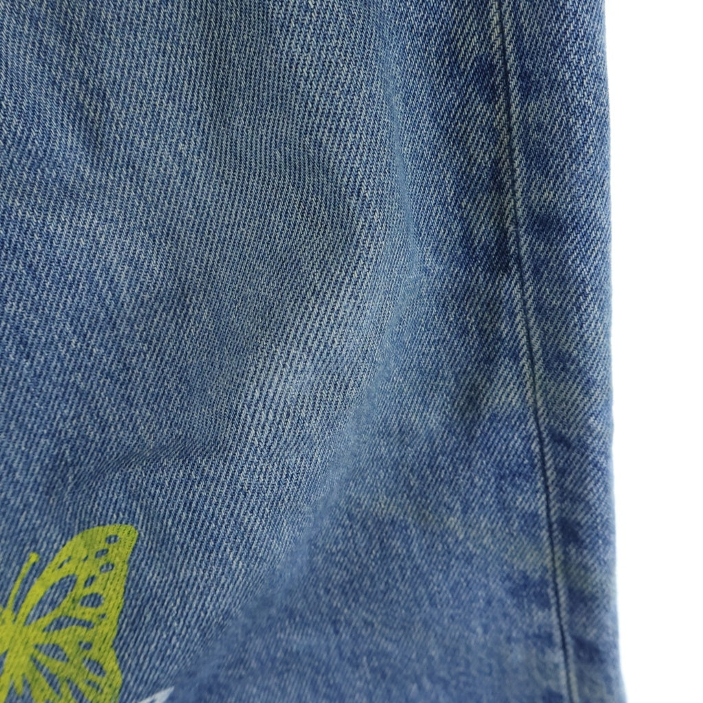 About Dreams(アバウトドリームズ) Butterfly Denim アバウトドリームス バタフライプリント リメイク デニムパンツ インディゴ