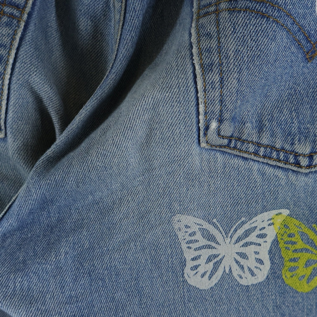 About Dreams(アバウトドリームズ) Butterfly Denim アバウトドリームス バタフライプリント リメイク デニムパンツ インディゴ