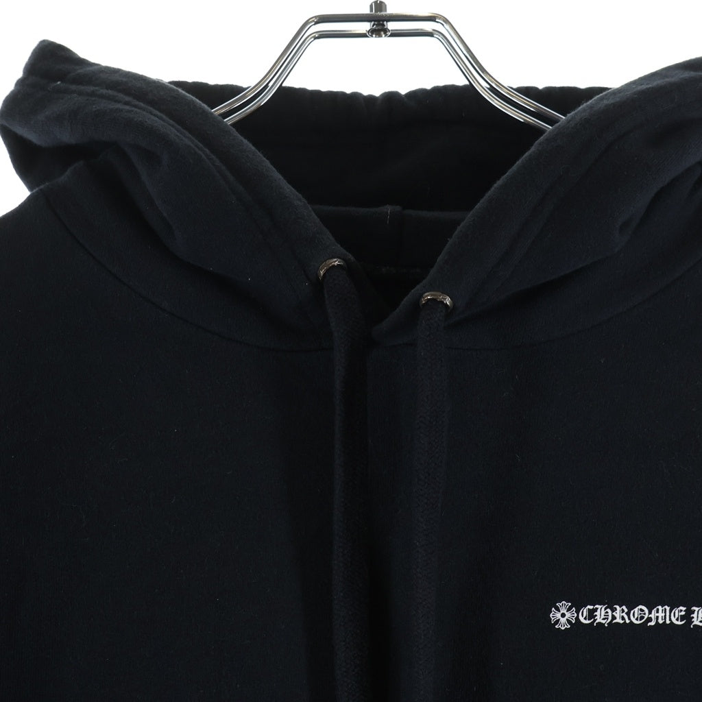 CHROME HEARTS(クロムハーツ) Cross Tire Track Pullover Hoodie クロス タイヤトラック プルオーバーフーディー 袖プリント スクロールロゴ バックボーンプリント CHロゴ ブラック