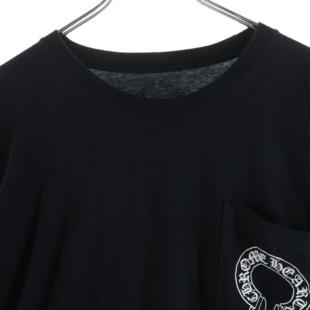 CHROME HEARTS(クロムハーツ) BACK HORSESHOE PRINT LS TEE バックホースシュー 袖フローラル プリント ロングスリーブ 長袖Tシャツ カットソー ブラック -