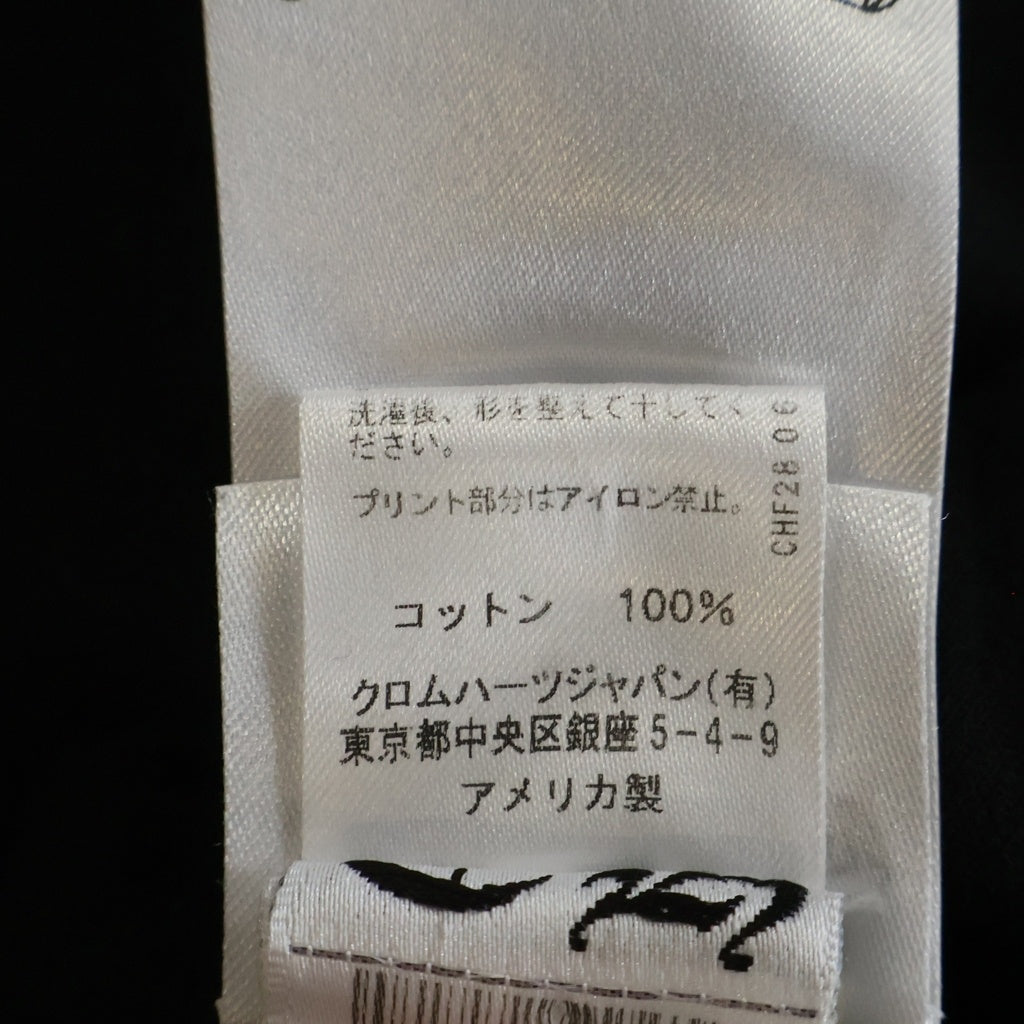 CHROME HEARTS(クロムハーツ) BACK HORSESHOE PRINT LS TEE バックホースシュー 袖フローラル プリント ロングスリーブ 長袖Tシャツ カットソー ブラック -