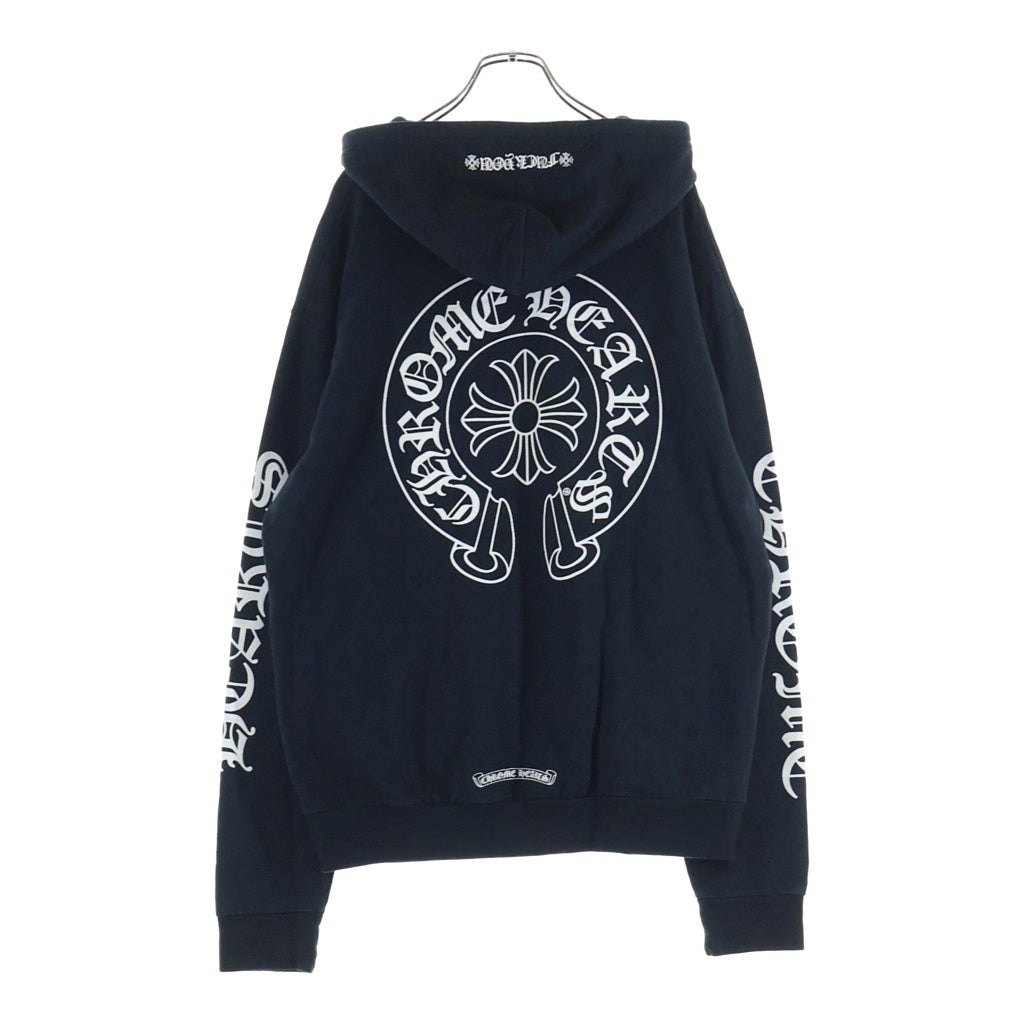 CHROME HEARTS(クロムハーツ) SWTSHRT HD ZIP CHプラス総柄 バックホースプリントジップパーカー フーディー ブラック