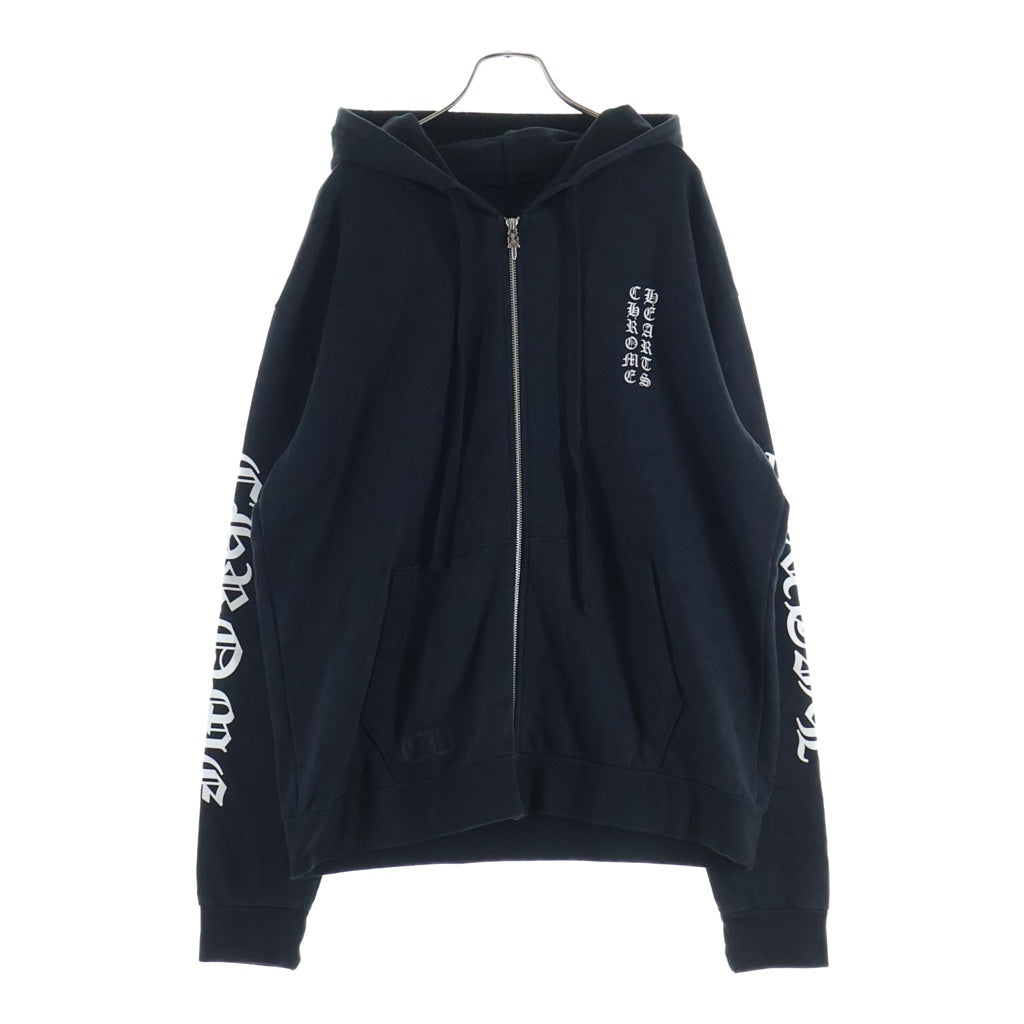 CHROME HEARTS(クロムハーツ) SWTSHRT HD ZIP CHプラス総柄 バックホースプリントジップパーカー フーディー ブラック