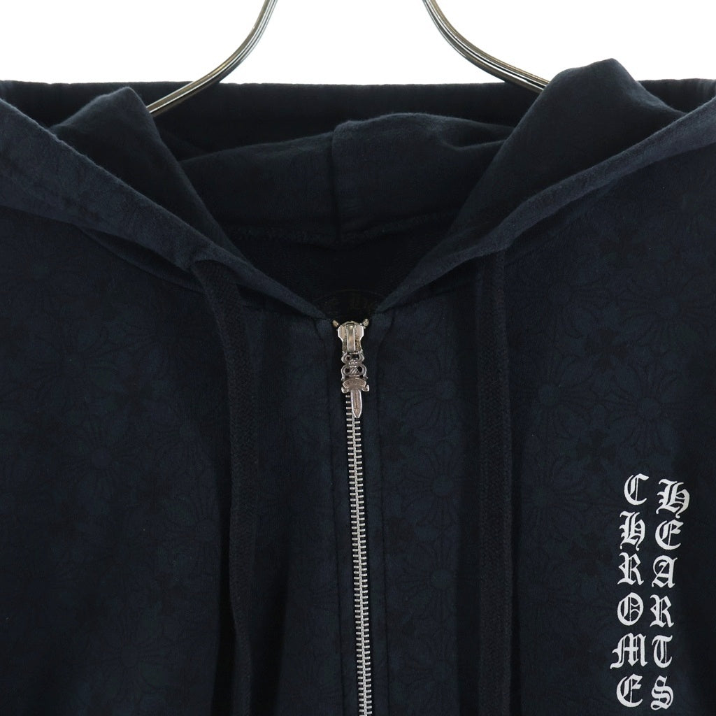CHROME HEARTS(クロムハーツ) SWTSHRT HD ZIP CHプラス総柄 バックホースプリントジップパーカー フーディー ブラック