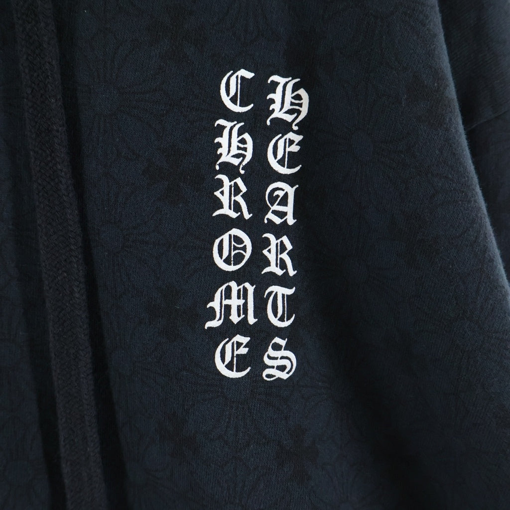CHROME HEARTS(クロムハーツ) SWTSHRT HD ZIP CHプラス総柄 バックホースプリントジップパーカー フーディー ブラック