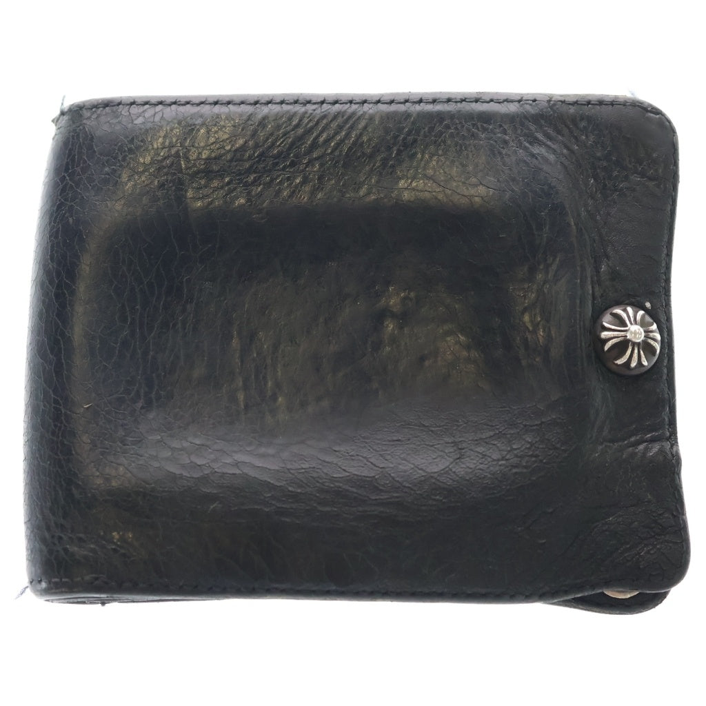 CHROME HEARTS(クロムハーツ) 1SNAP 1スナップ クロス ボールボタン レザーウォレット 財布 ブラック