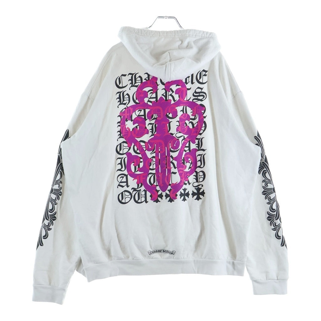 CHROME HEARTS(クロムハーツ) DAGGER EYE CHART HD PLVR ダガーアイチャートプルオーバー フーディ パーカー ホワイト