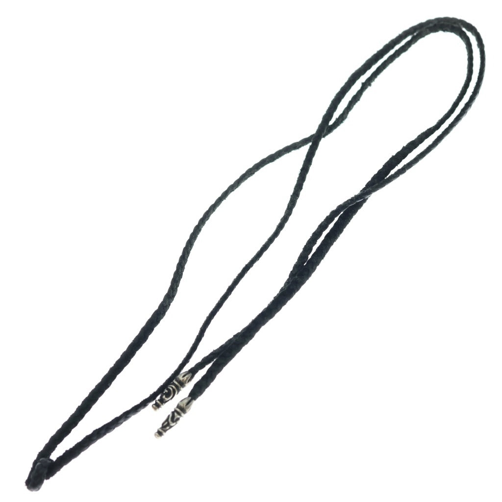 CHROME HEARTS(クロムハーツ) LEATHER BRAID SCROLL ネックレス レザーブレイドネックレス ブラック/シルバー BCA377 -