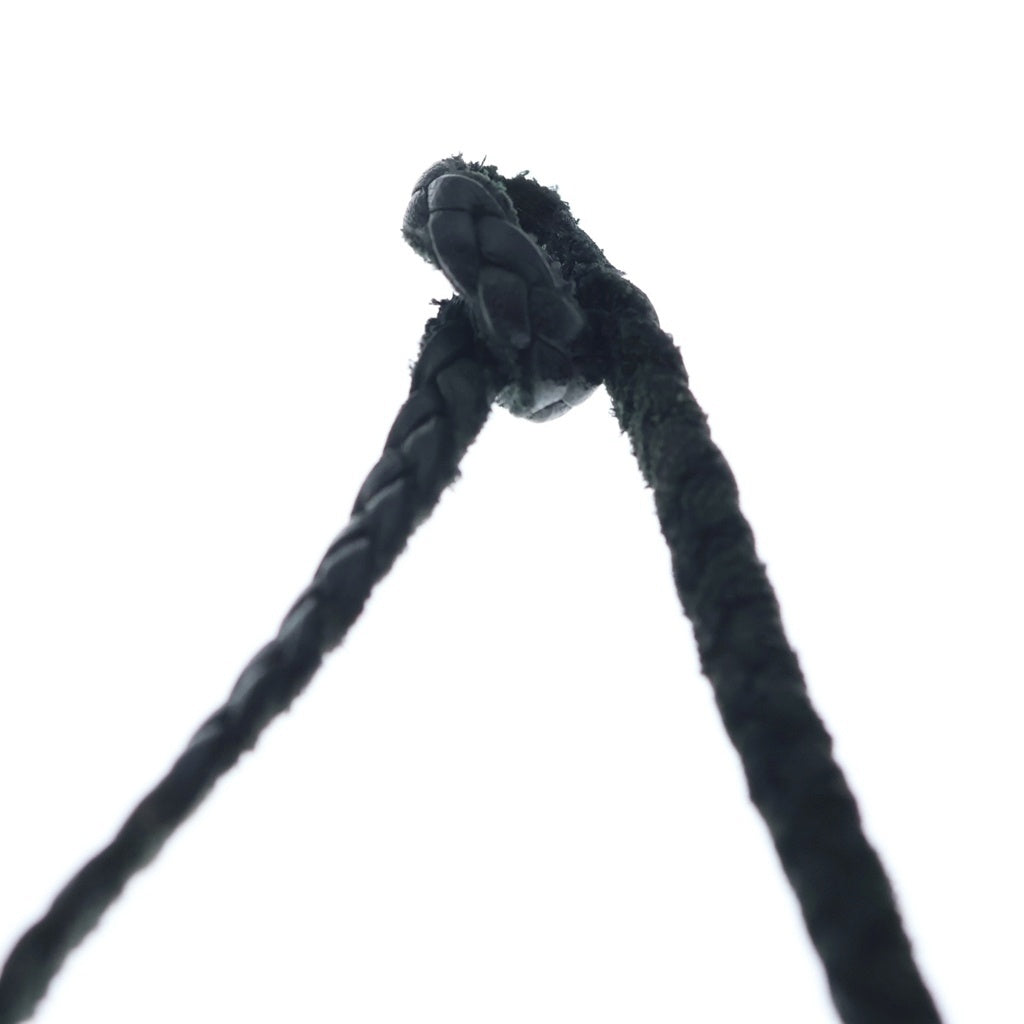 CHROME HEARTS(クロムハーツ) LEATHER BRAID SCROLL ネックレス レザーブレイドネックレス ブラック/シルバー BCA377 -