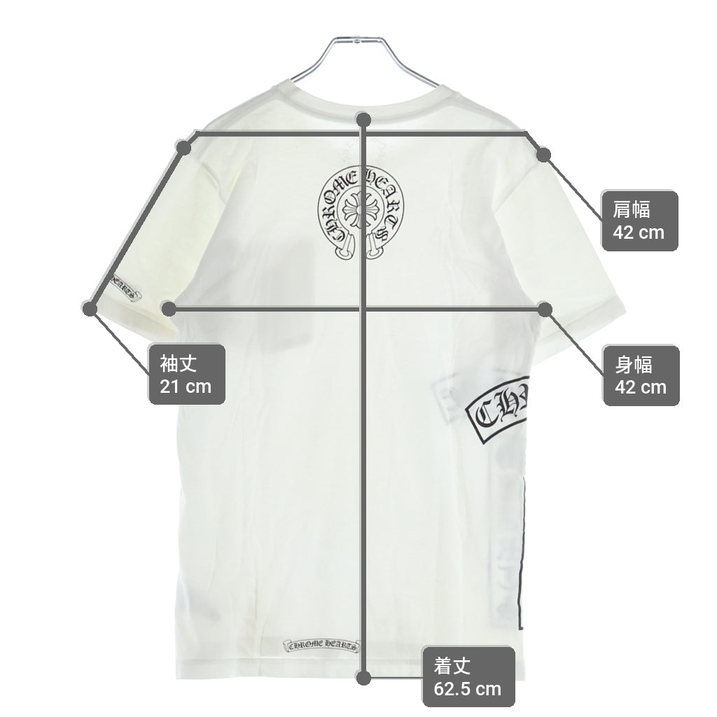 CHROME HEARTS(クロムハーツ) CH T-BAR T-SHRT 1 Tバーバックホースシュープリント 半袖Tシャツ カットソー ホワイト -
