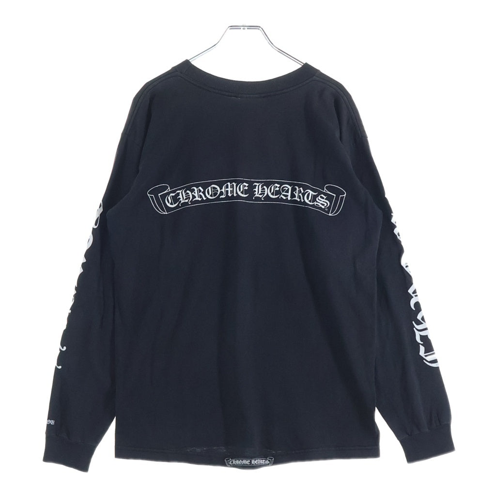 CHROME HEARTS(クロムハーツ) OLD CH L S 1 スクロールラベルプリントロングスリーブTシャツ クルーネック長袖Tシャツ カットソー ブラック