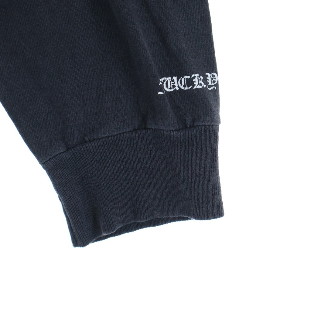 CHROME HEARTS(クロムハーツ) OLD CH L S 1 スクロールラベルプリントロングスリーブTシャツ クルーネック長袖Tシャツ カットソー ブラック