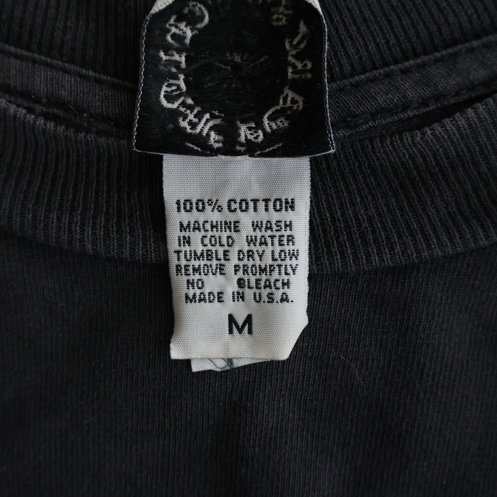 CHROME HEARTS(クロムハーツ) OLD CH L S 1 スクロールラベルプリントロングスリーブTシャツ クルーネック長袖Tシャツ カットソー ブラック