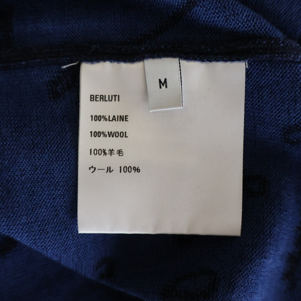 Berluti(ベルルッティ) カリグラフィ スクリット パターン フーディー ジップ パーカー ブルー