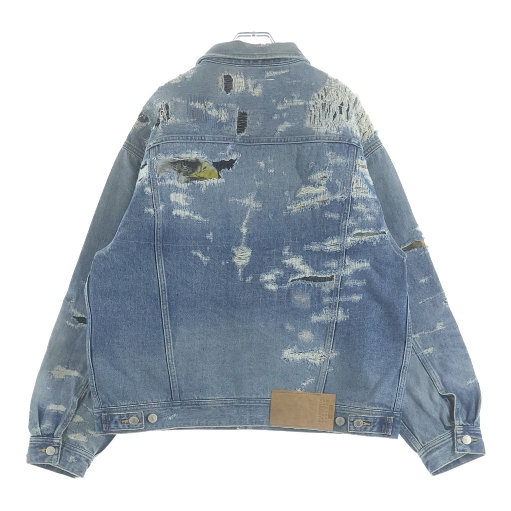 SUPREME(シュプリーム) 26SS ×MM6 Maison Margiela Distressed Selvedge Denim Trucker Jacket メゾンマルジェラ ディストレスド セルビッジデニムトラッカージャケット