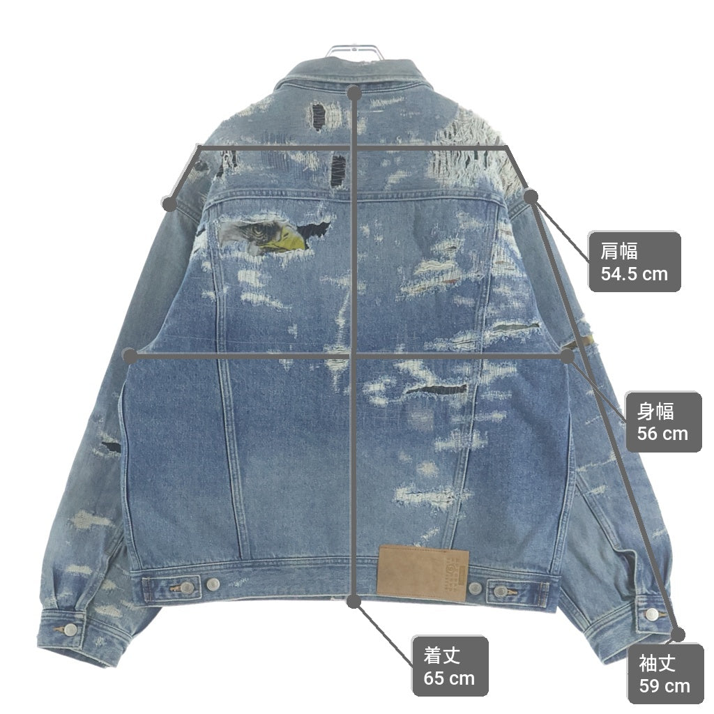 SUPREME(シュプリーム) 26SS ×MM6 Maison Margiela Distressed Selvedge Denim Trucker Jacket メゾンマルジェラ ディストレスド セルビッジデニムトラッカージャケット