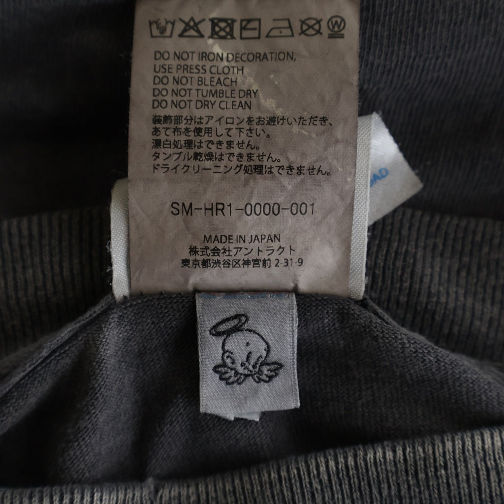 SAINT MICHAEL(セントマイケル) 25AW SS TEE FIST ダメージ加工 半袖Tシャツ グレー SM-HR1-0000-001