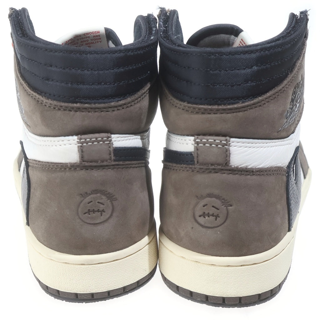 NIKE(ナイキ) ×TRAVIS SCOTT AIR JORDAN 1 HIGH OG TS SP CD4487-100 トラヴィススコット エアジョーダン1 ハイカットスニーカー ブラウン/ホワイト US9/27cm