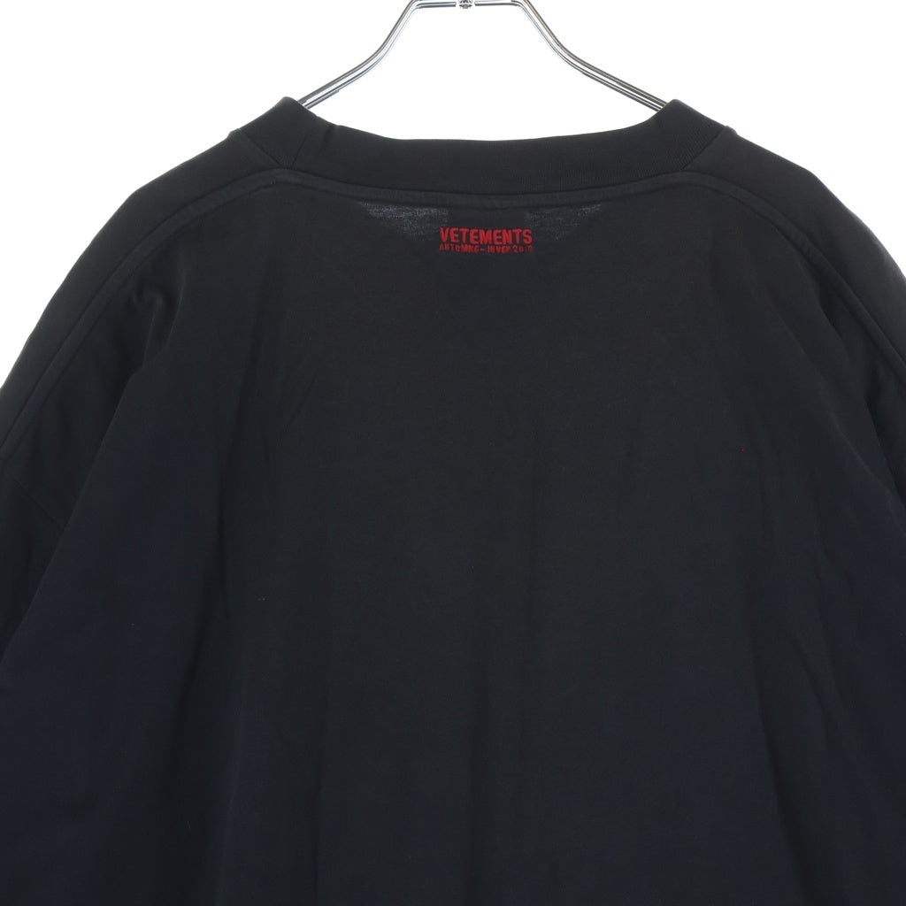 VETEMENTS(ヴェトモン) 17AW RAMMSTEIN T-SHIRT ラムシュタイン プリント 半袖Tシャツ カットソー ブラック MAH18TR27