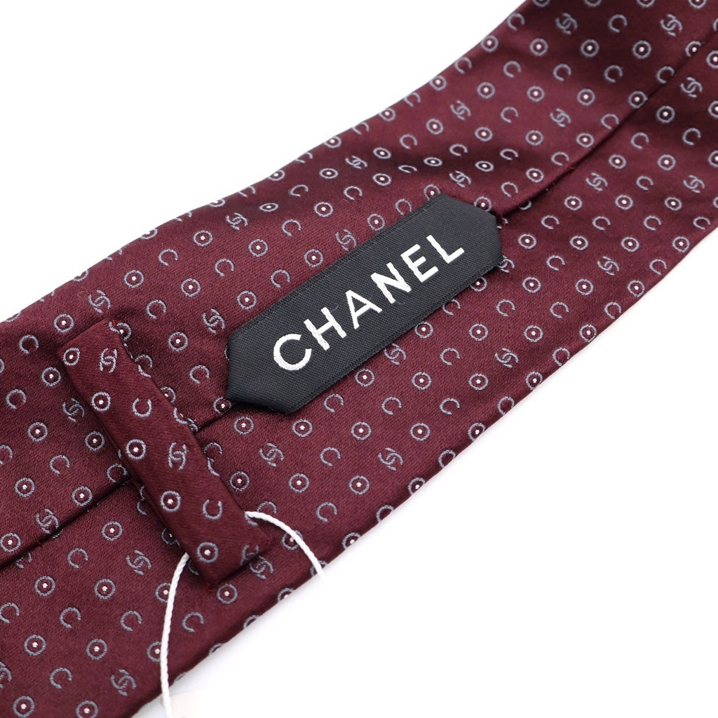 CHANEL(シャネル) 総柄 シルクネクタイ レッド