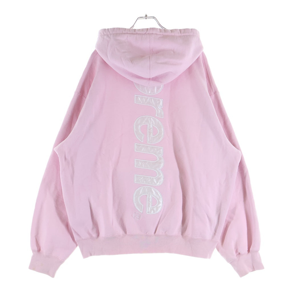 SUPREME(シュプリーム) 23AW Satin Applique Hooded Sweatshirt サテンアップリケフーディー プルオーバーパーカー ピンク