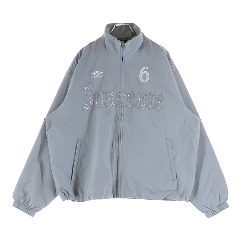 SUPREME(シュプリーム) x Umbro Rhinestone Track Jacket アンブロ ラインストーン トラックジャケット グレー