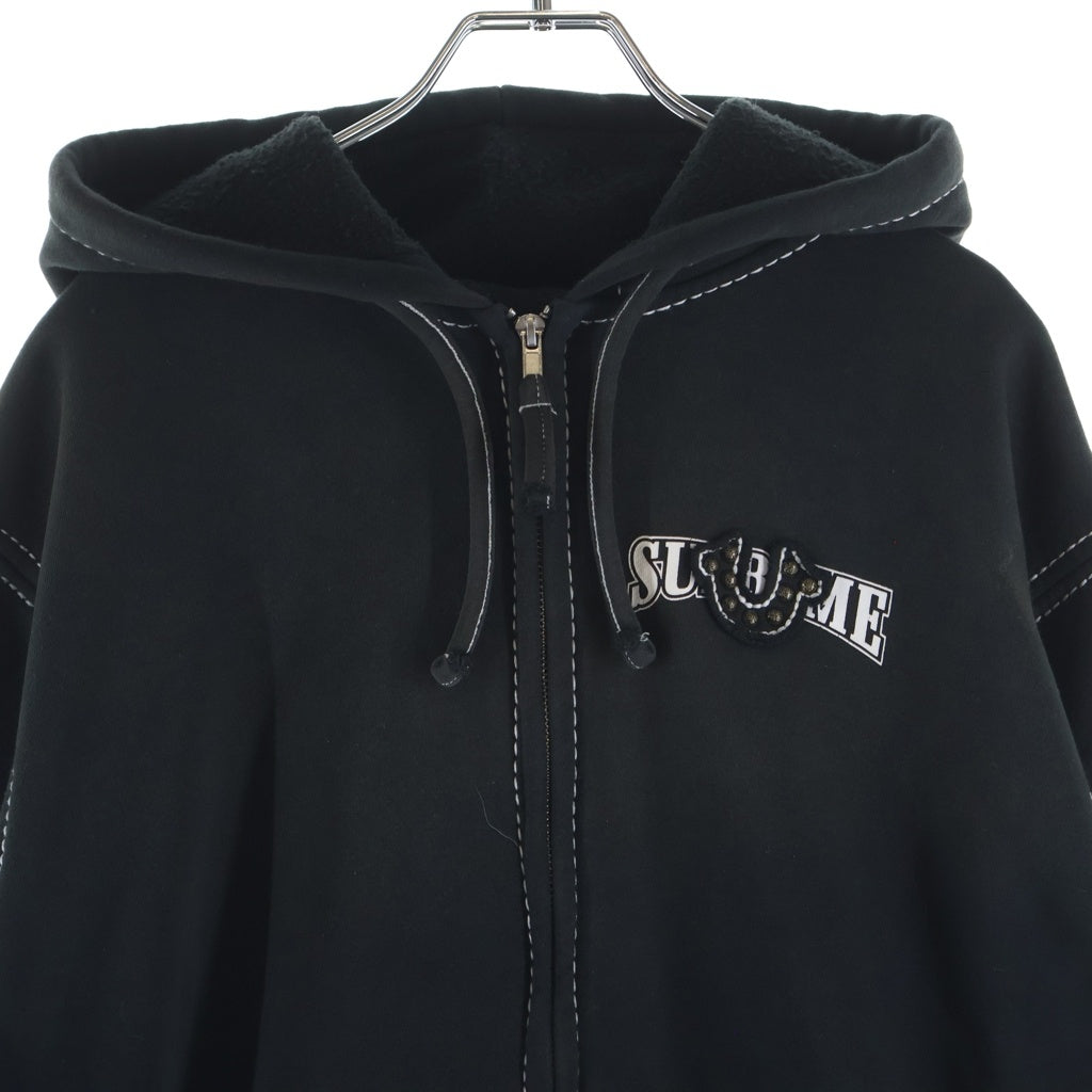SUPREME(シュプリーム) 25AW ×True Religion Zip Up Hooded Sweatshirt トゥルーレリジョン ジップアップフーディースウェット パーカー ブラック