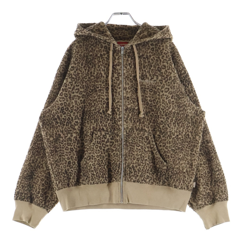 SUPREME(シュプリーム) 24AW Pilled Zip Up Hooded Sweatshirt Cheetah パイルド ジップアップフーディー スウェットパーカー チーター レオパード ベージュ