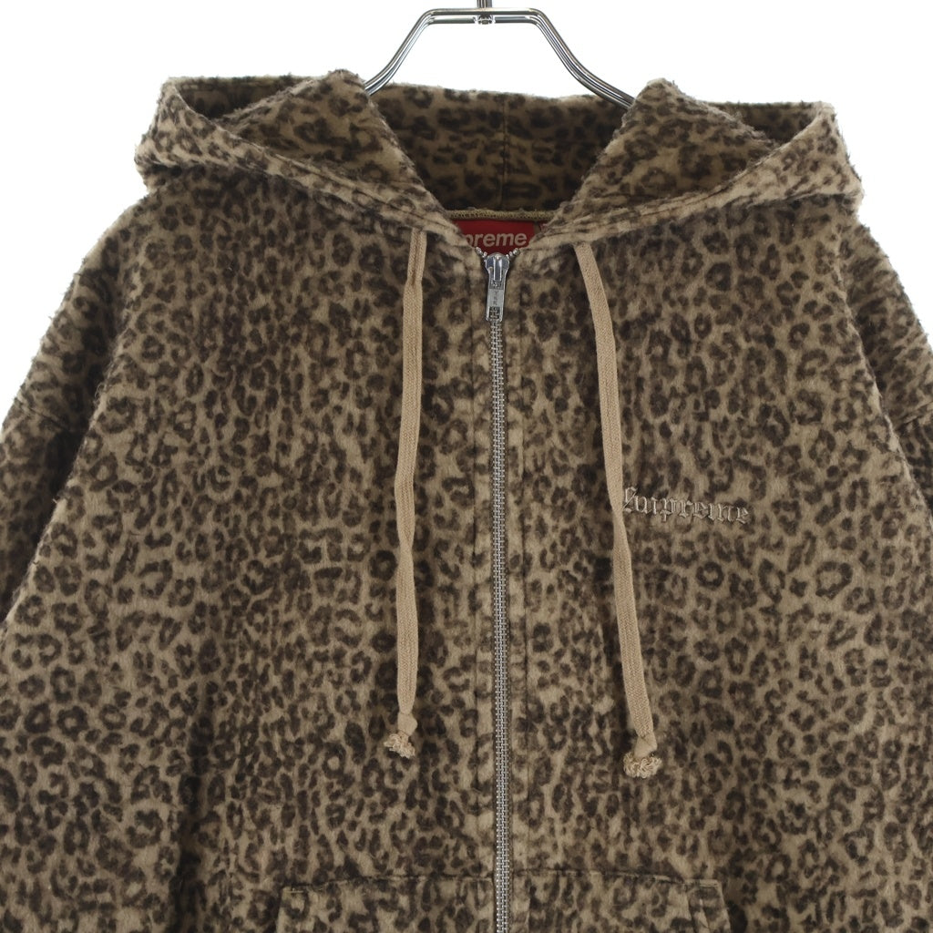 SUPREME(シュプリーム) 24AW Pilled Zip Up Hooded Sweatshirt Cheetah パイルド ジップアップフーディー スウェットパーカー チーター レオパード ベージュ