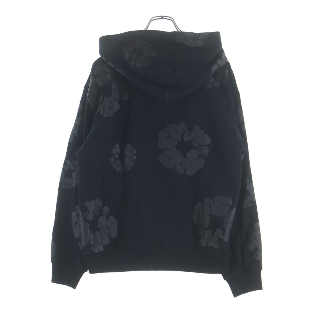 DENIM TEARS(デニムティアーズ) Mono Wreath Hoodie モノリース プルオーバーフーディー パーカー ブラック