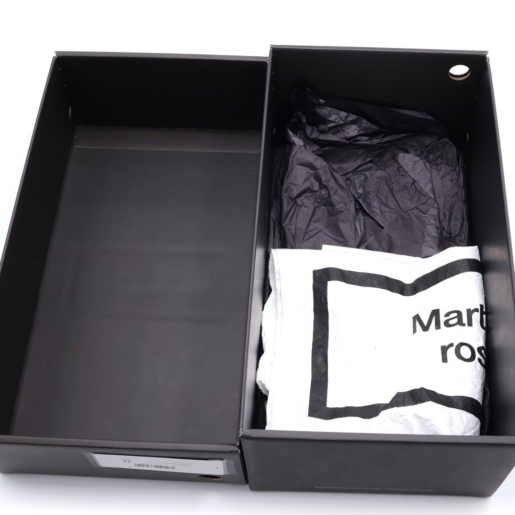 MARTINE ROSE(マーティンローズ) Square Toe Loafer スクエアトゥ レオパード ローファー ブラック 1078LE03001