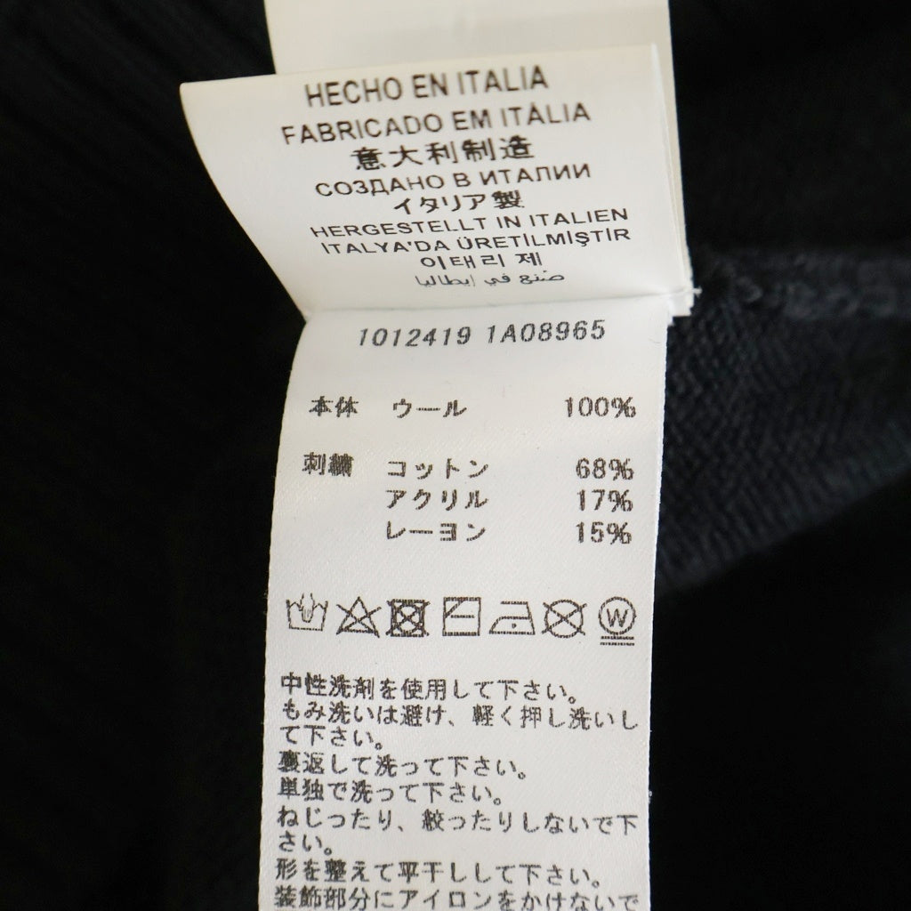 VERSACE(ヴェルサーチ) パッチロゴ ジップアップ ドライバーズニット ブラック 1017009 1A12071