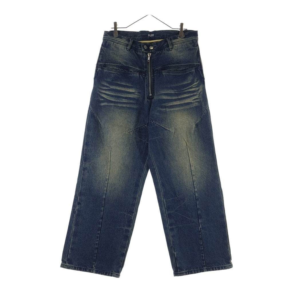 FILTH(フィルス) 24AW FRONT ZIP BAGGY DENIM フロントジップ バギー デニムパンツ インディゴ FW24-PT02