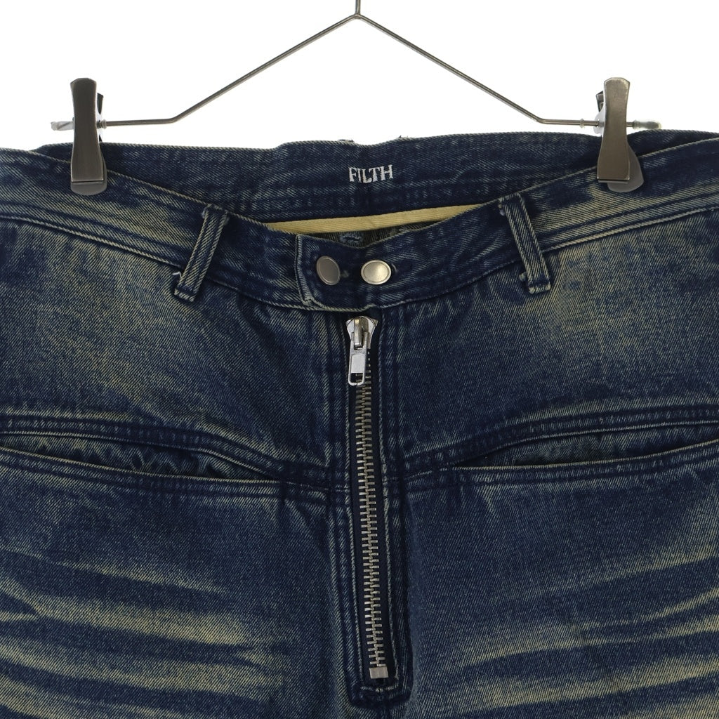 FILTH(フィルス) 24AW FRONT ZIP BAGGY DENIM フロントジップ バギー デニムパンツ インディゴ FW24-PT02