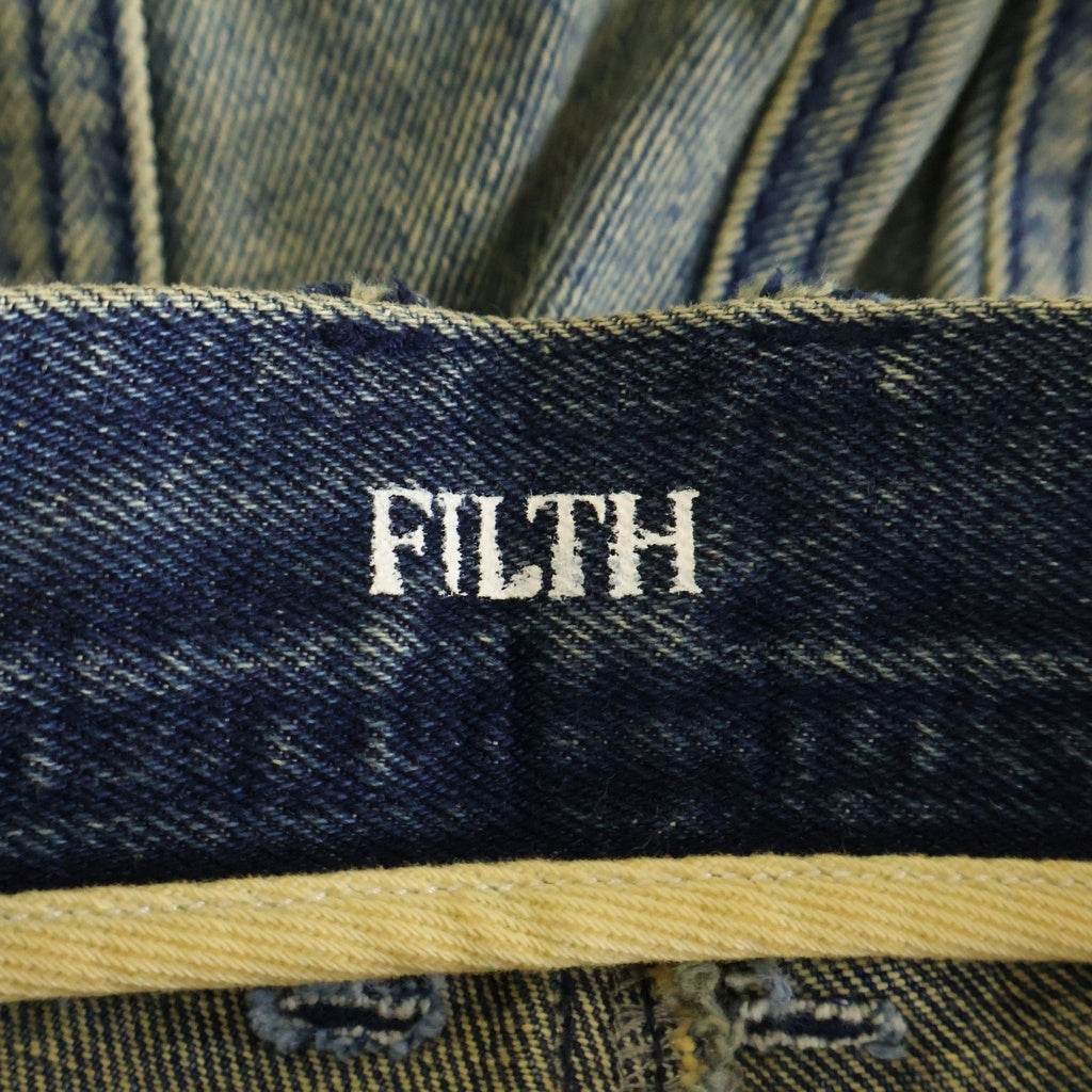 FILTH(フィルス) 24AW FRONT ZIP BAGGY DENIM フロントジップ バギー デニムパンツ インディゴ FW24-PT02