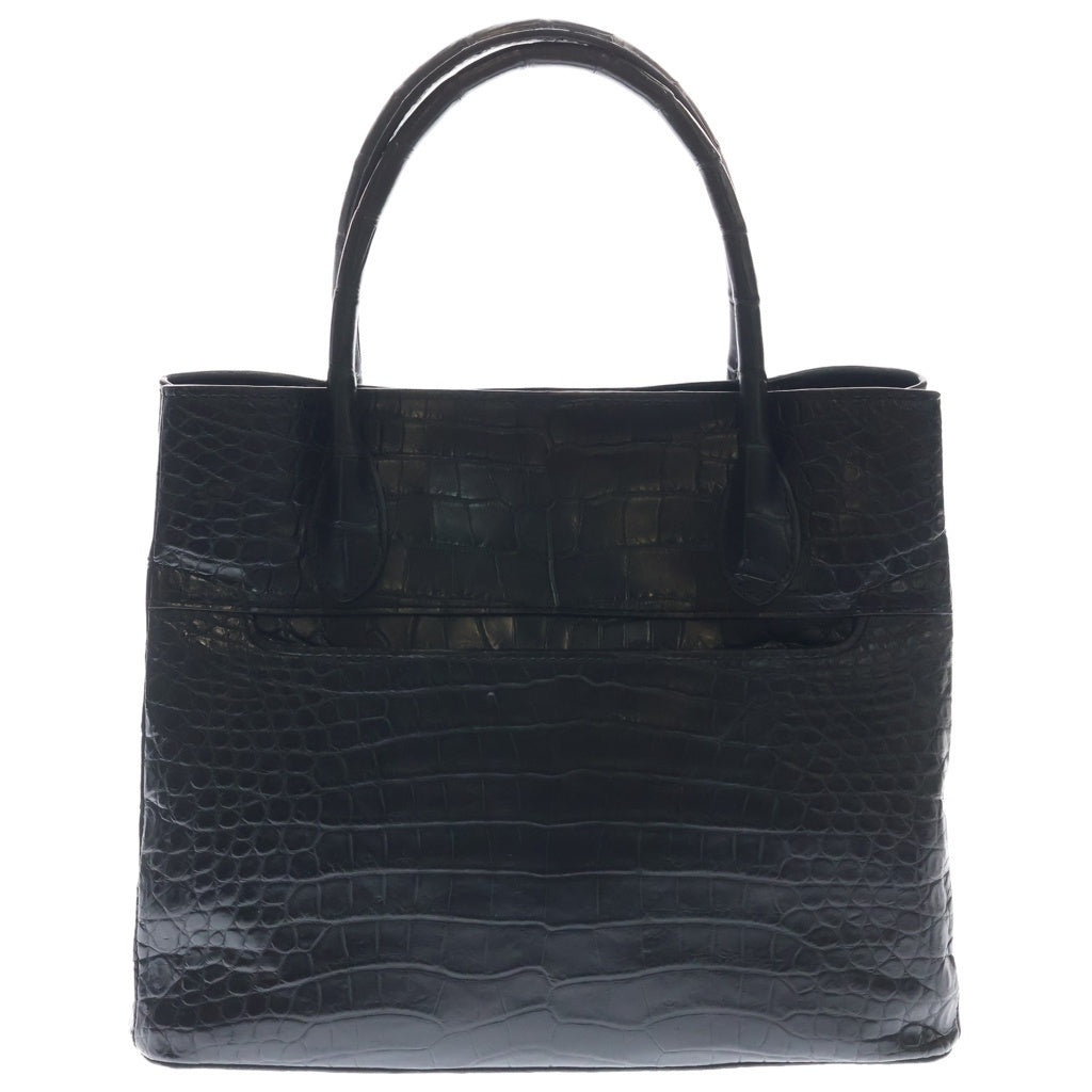NO BRAND(ノーブランド) 【THE LAST ART PROJECT ザ ラストアートプロダクション】 PREMIUM CROCO LOUNGE TOTE 極上クロコダイルレザー トートバッグ ブラック レディース