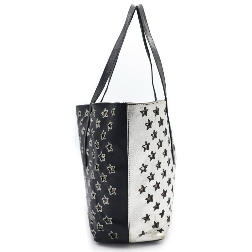JIMMY CHOO(ジミーチュウ) ピリムコ スターデザイン レザートートバッグ シルバー/ブラック レディース