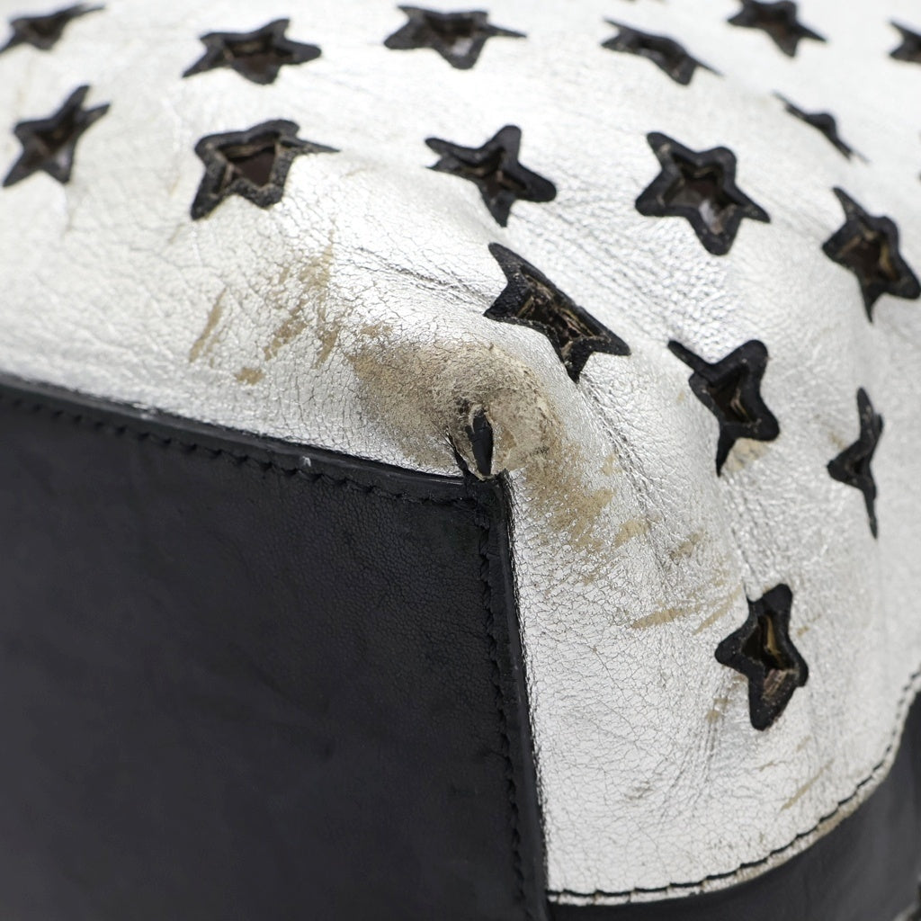 JIMMY CHOO(ジミーチュウ) ピリムコ スターデザイン レザートートバッグ シルバー/ブラック レディース