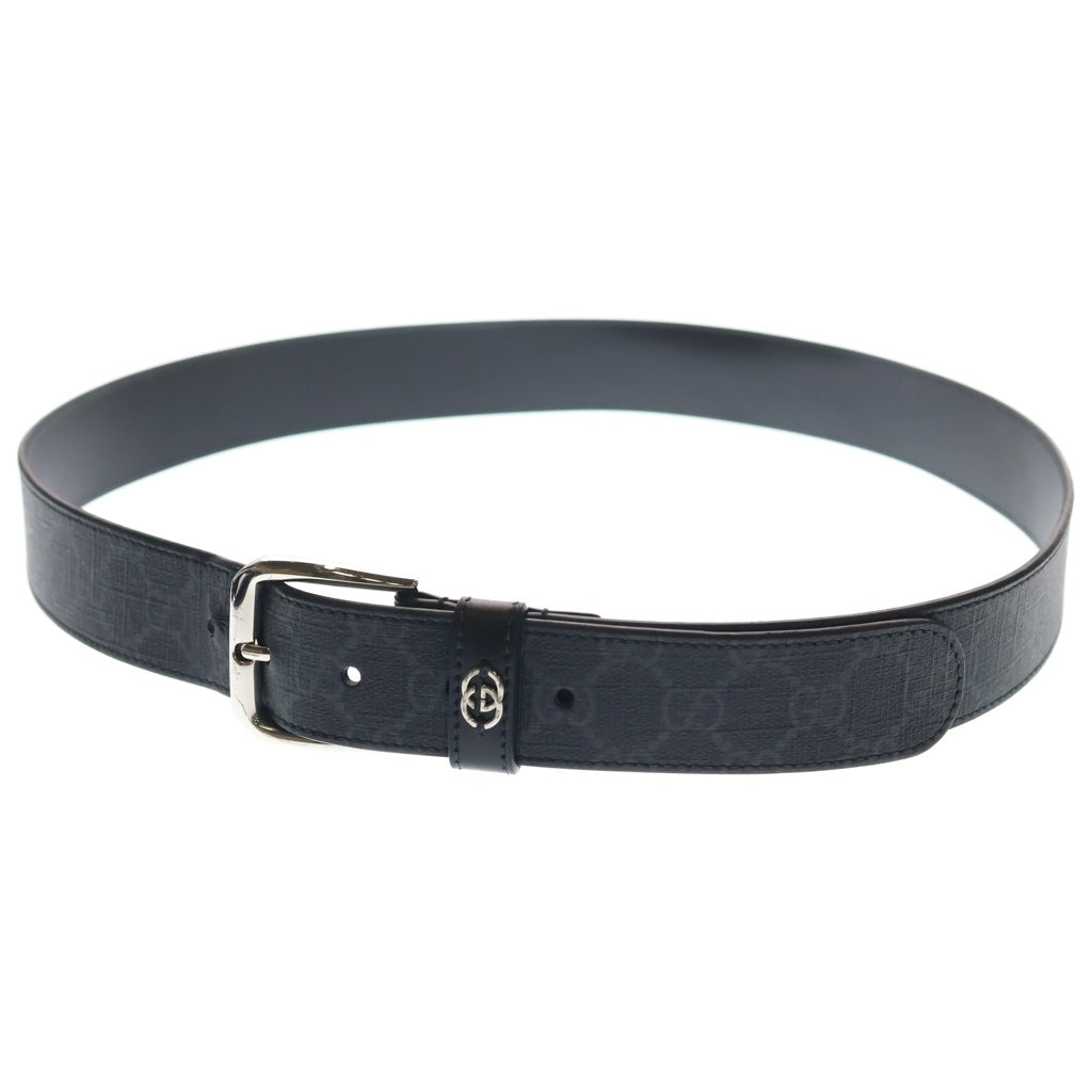 GUCCI(グッチ) インターロッキングG ディテール付き ベルト ブラック 673921 92TIN 1000