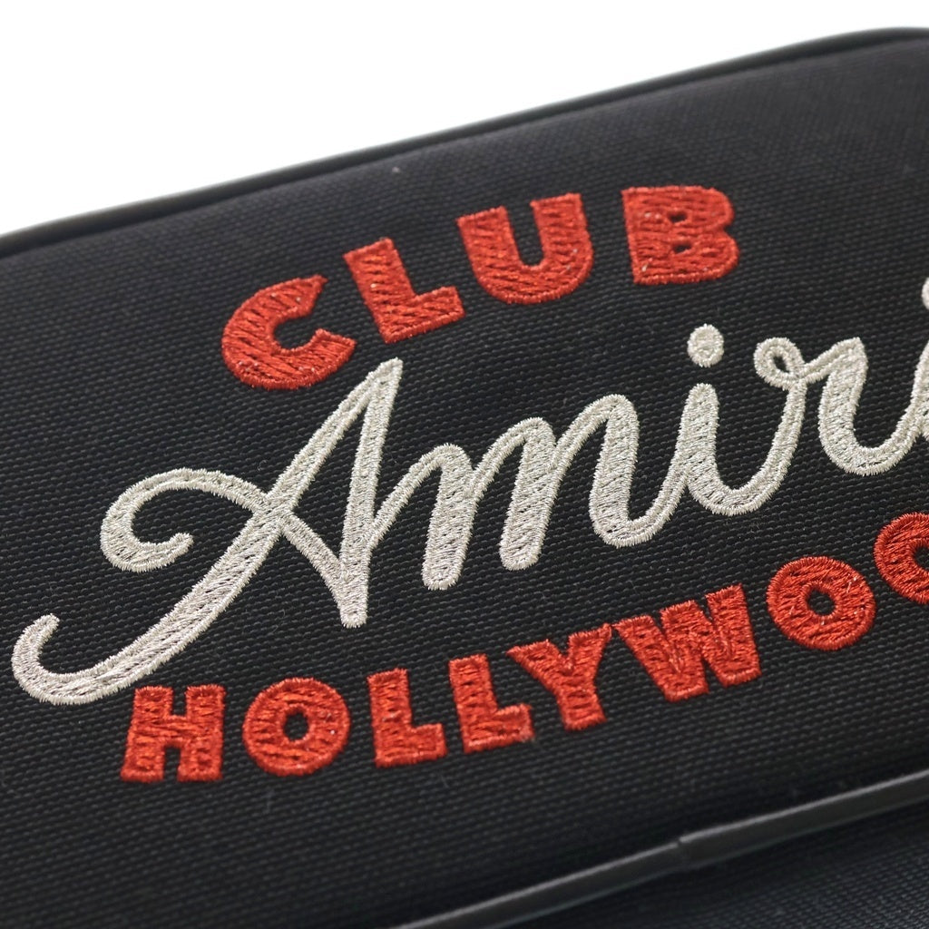 AMIRI(アミリ) CLUB HOLLYWOOD 刺繍 カセット ショルダー バッグ カメラバッグ ブラック レディース