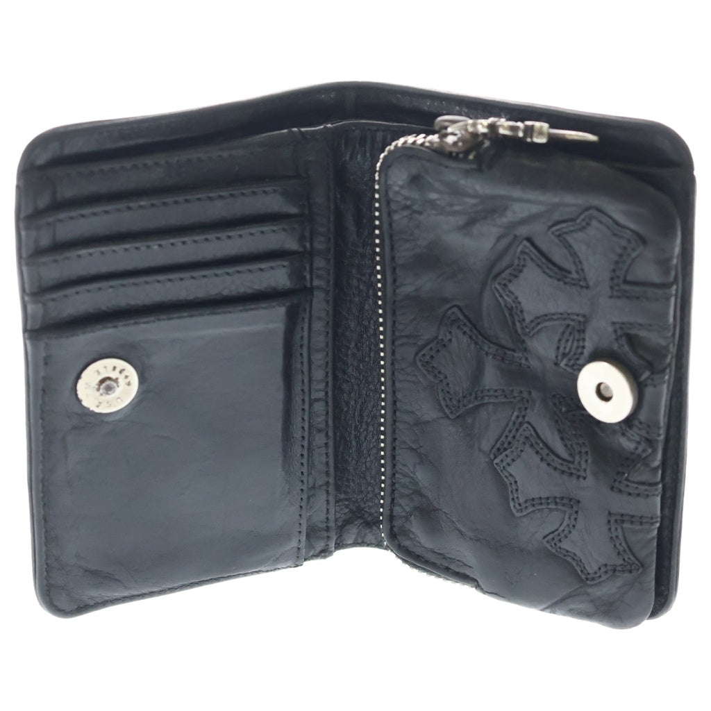 CHROME HEARTS(クロムハーツ) JOEY ジョーイ クロスパッチ レザーウォレット 財布 ブラック